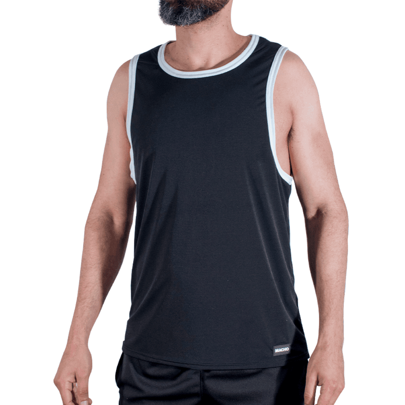 MACHO - CMV004 BLACK GYM T-SHIRT L/XL