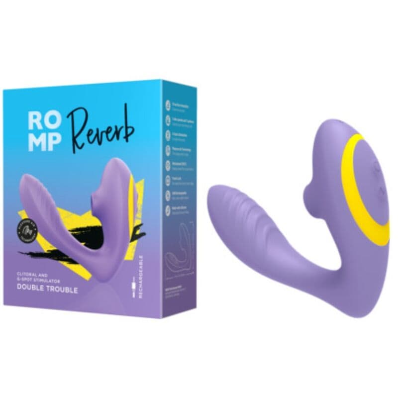 ROMP - REVERB G-SPOT STIMULATOR AND CLITORAL SUCTION DEVICE PURPLE thumb 8