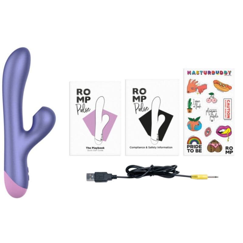 ROMP - PULSE RABBIT DUAL G-SPOT VIBRATOR ELECTRIC BLUE thumb 5