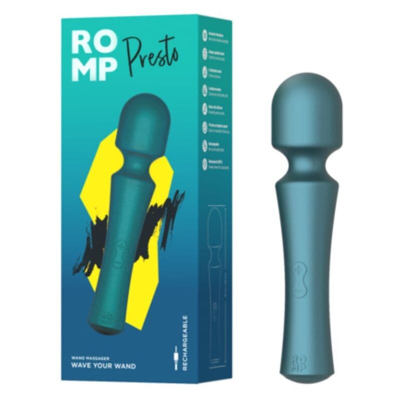 ROMP - PRESTO MINI WAND VIBRATOR FLEXIBLE HEAD GREEN thumb 6