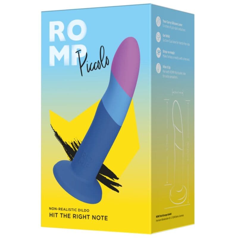ROMP - PICCOLO SILICONE DILDO WITH TRICOLOR SUCTION CUP 14 CM thumb 5