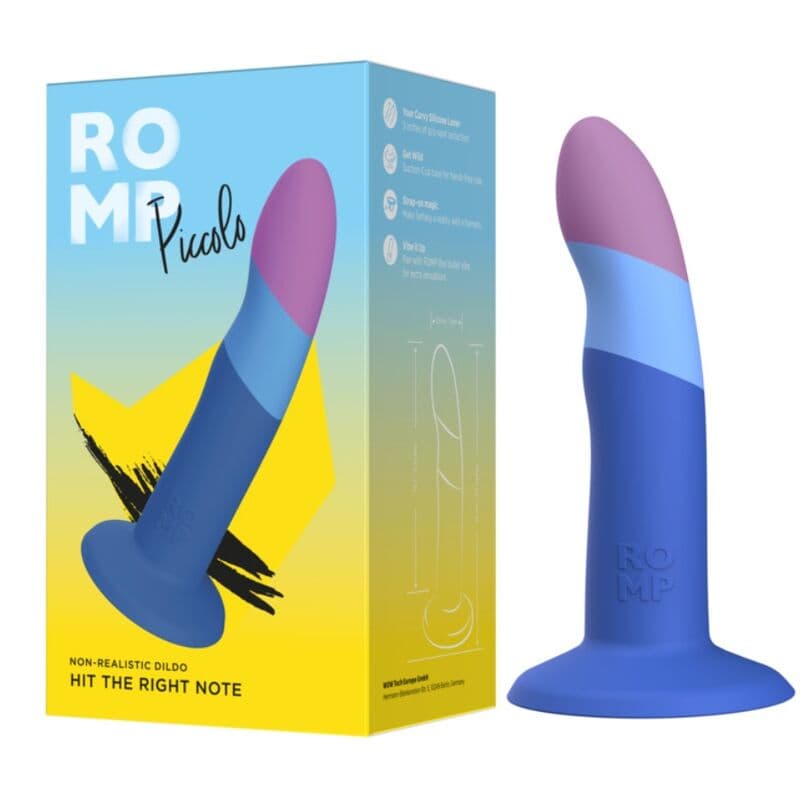 ROMP - PICCOLO SILICONE DILDO WITH TRICOLOR SUCTION CUP 14 CM thumb 4