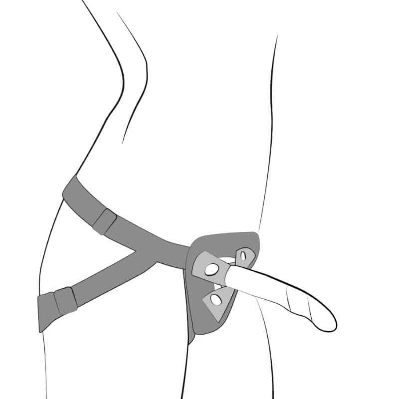 ROMP - PICCOLO HARNESS + SILICONE DILDO WITH TRICOLOR SUCTION CUP 14 CM thumb 8