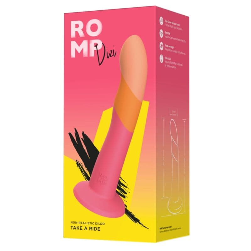 ROMP - DIZI SILICONE DILDO WITH SUCTION CUP TRICOLOR 18 CM thumb 5