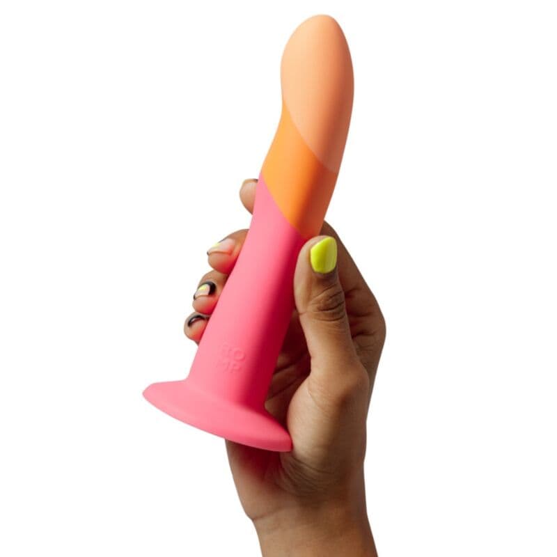 ROMP - DIZI SILICONE DILDO WITH SUCTION CUP TRICOLOR 18 CM thumb 4