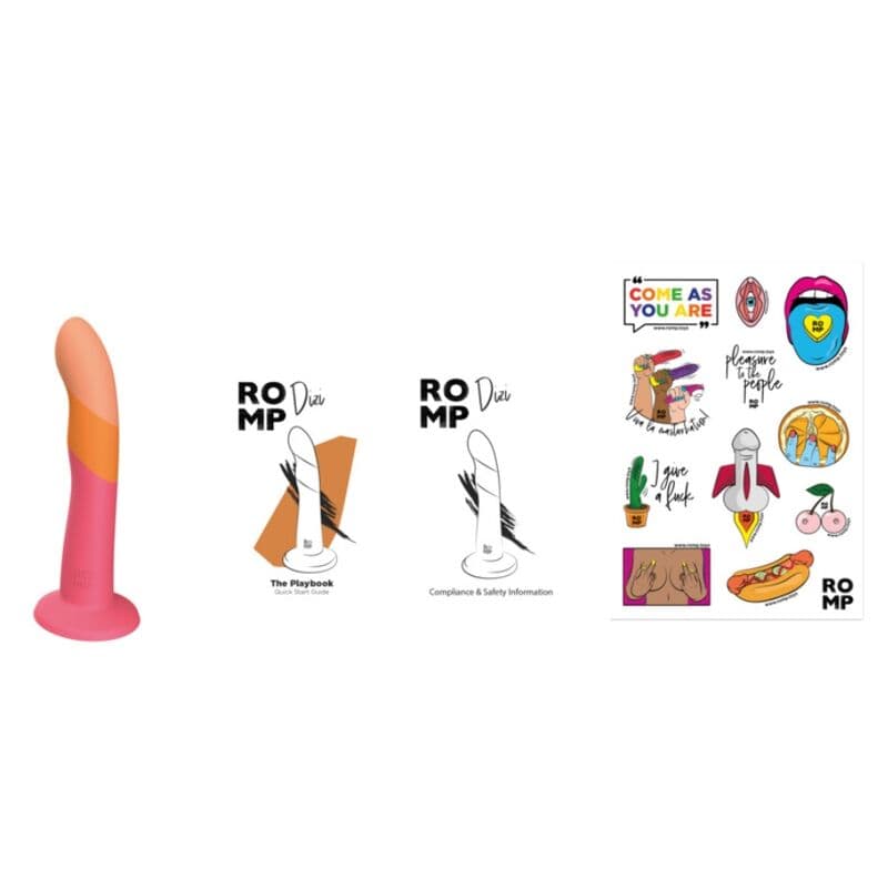 ROMP - DIZI SILICONE DILDO WITH SUCTION CUP TRICOLOR 18 CM thumb 9