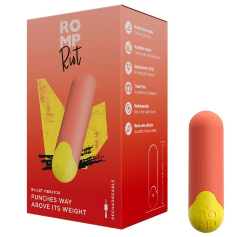ROMP - RIOT MULTIFUNCTION VIBRATING BULLET ORANGE + YELLOW thumb 6