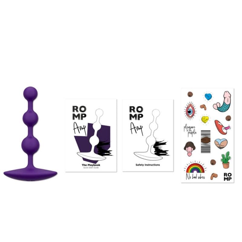 ROMP - AMP PURPLE FLEXIBLE SILICONE ANAL BEADS 12.5 CM PURPLE thumb 12