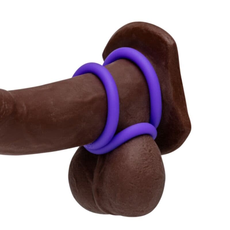 ROMP - REMIX TRIO SET OF 3 PURPLE SILICONE PENIS RINGS thumb 3