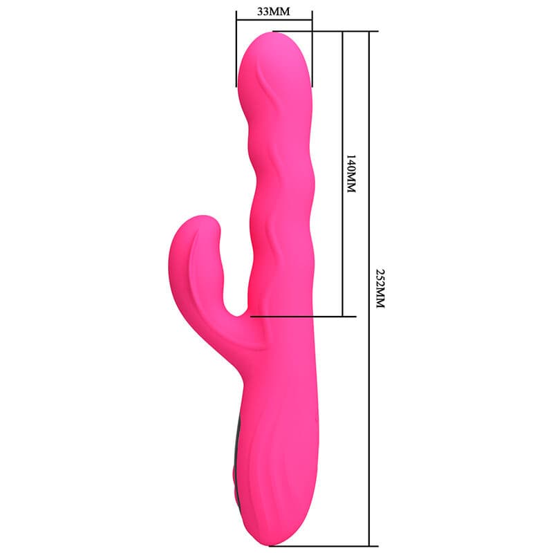 PRETTY LOVE - WINTERS MULTIFUNCTION RABBIT VIBRATOR WITH LED DISPLAY PINK thumb 7