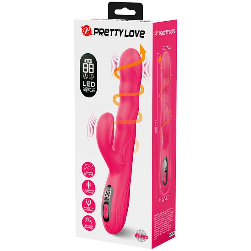 PRETTY LOVE - WINTERS MULTIFUNCTION RABBIT VIBRATOR WITH LED DISPLAY PINK thumb 10