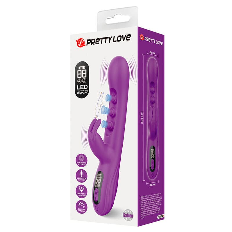 PRETTY LOVE - SABIEN RABBIT VIBRATOR WITH TAPPING STIMULATION AND PURPLE LED thumb 11