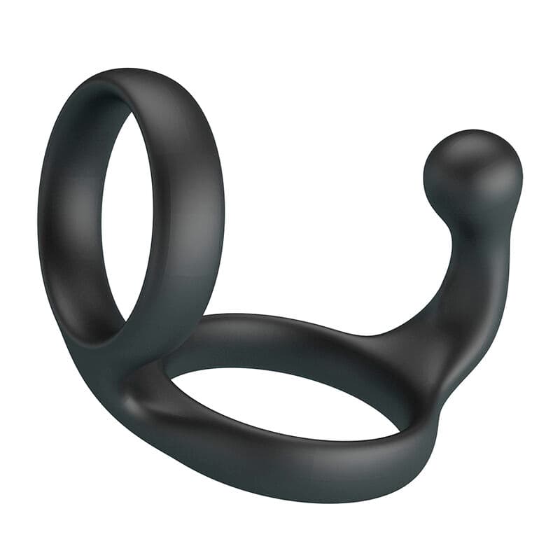 CRAZY BULL - FLORIAN DOUBLE COCK AND BALL RING BLACK thumb 4