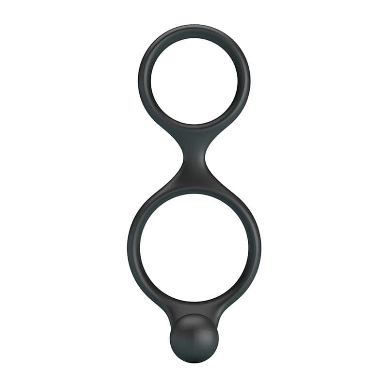 CRAZY BULL - FLORIAN DOUBLE COCK AND BALL RING BLACK thumb 2
