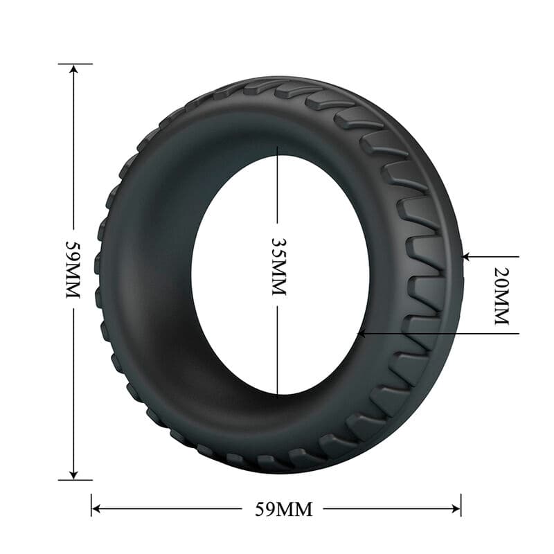 CRAZY BULL - MERRITT TEXTURED SILICONE COCK RING BLACK thumb 7
