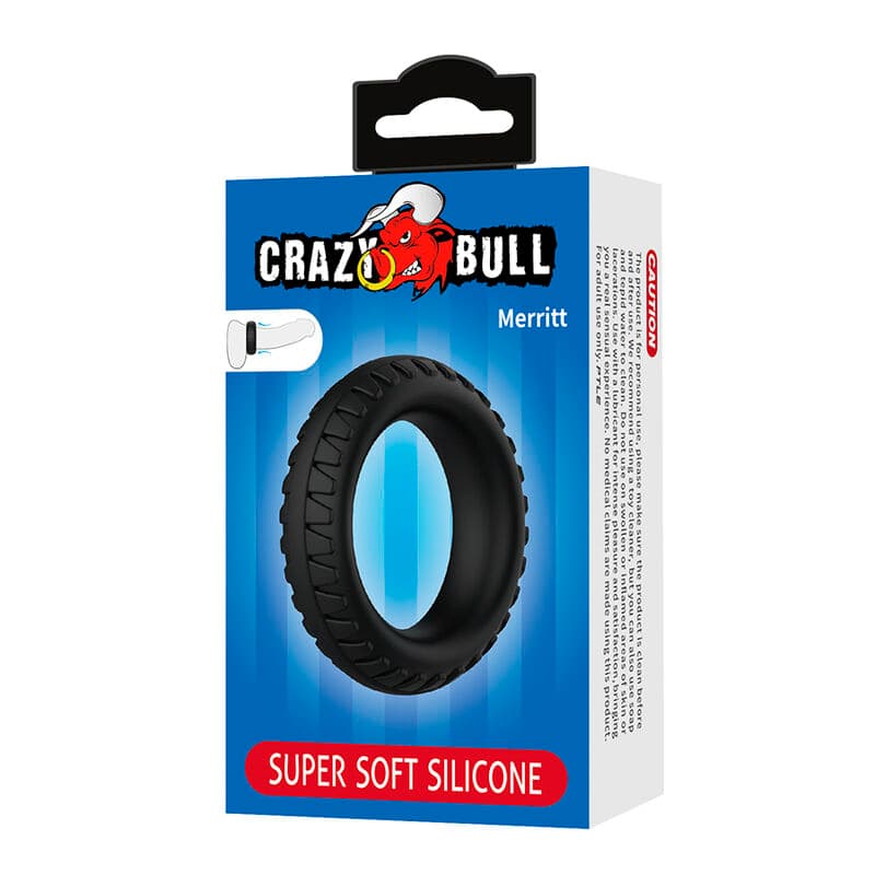 CRAZY BULL - MERRITT TEXTURED SILICONE COCK RING BLACK thumb 8