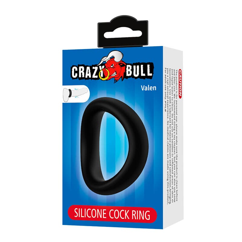 CRAZY BULL - VALEN ERGONOMIC SILICONE COCK RING BLACK thumb 8