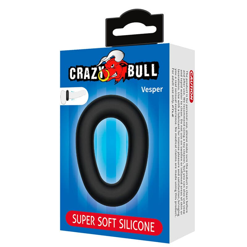 CRAZY BULL - VESPER SUPER SOFT SILICONE COCK RING BLACK thumb 7