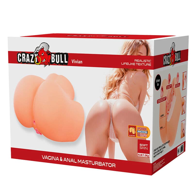CRAZY BULL - VIVIAN DOUBLE VAGINAL AND ANAL VIBRATING MASTURBATOR FLESH thumb 9