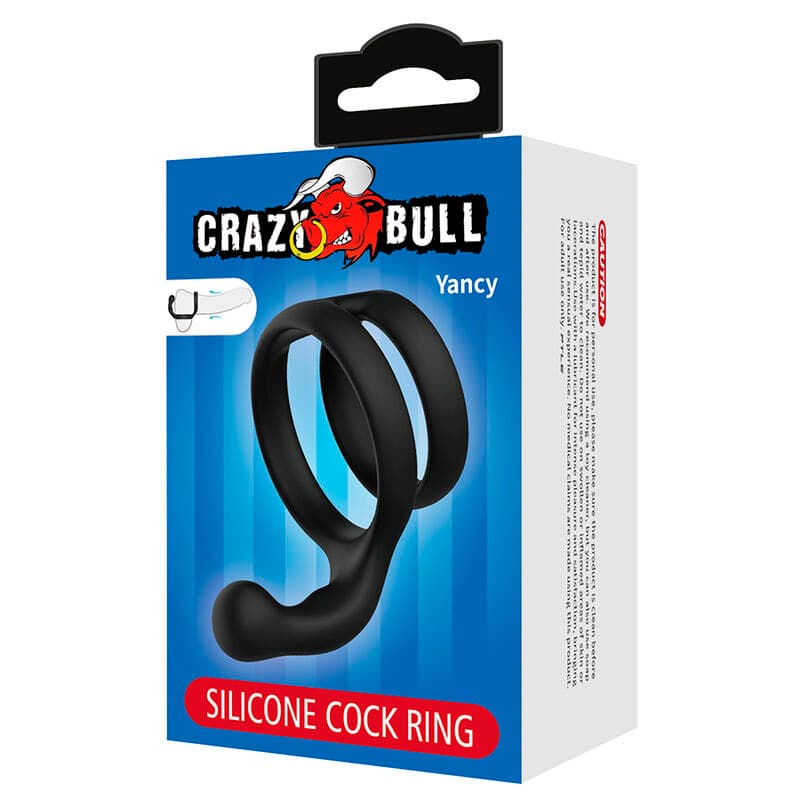 CRAZY BULL - YANCY DOUBLE COCK AND BALL RING BLACK thumb 7