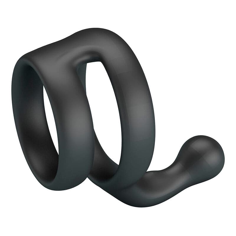 CRAZY BULL - YANCY DOUBLE COCK AND BALL RING BLACK thumb 3