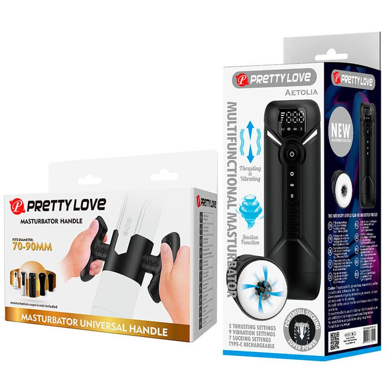 PRETTY LOVE - AETOLA MULTIFUNCTION AUTOMATIC MASTURBATOR WITH HANDLE BLACK thumb 11