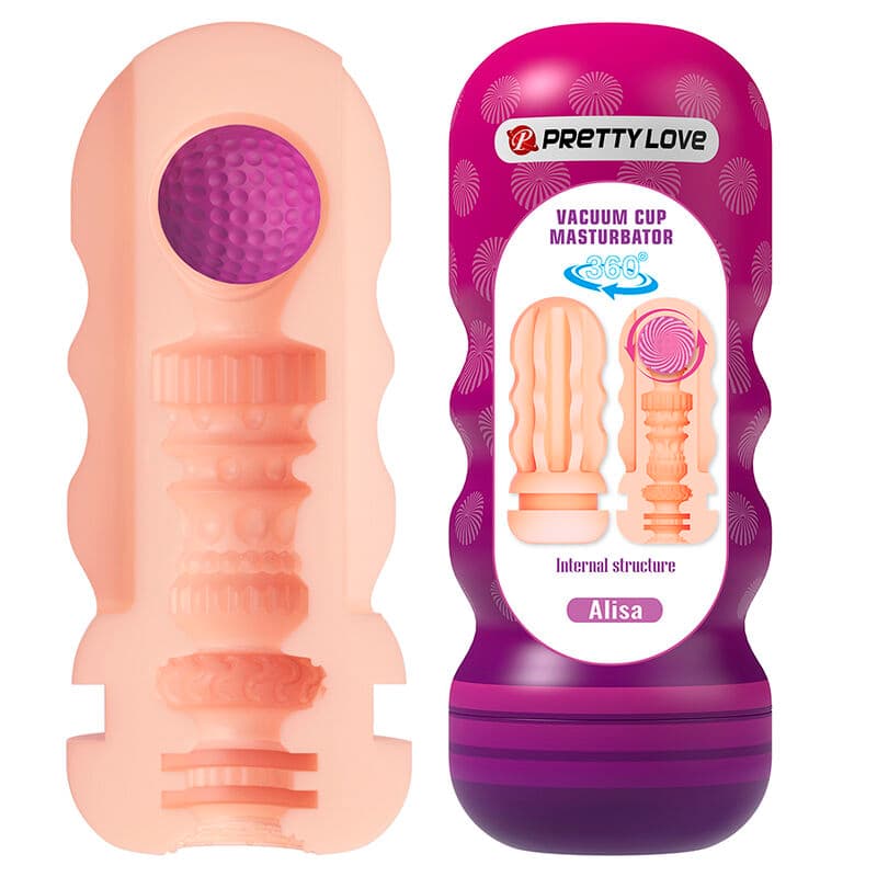 PRETTY LOVE - VAGINAL SMOOTHING MASTURBATOR WITH SUCTION CUP AND INTERNAL TEXTURES