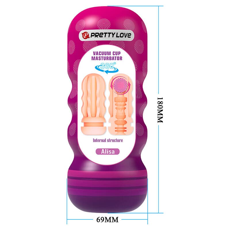 PRETTY LOVE - VAGINAL SMOOTHING MASTURBATOR WITH SUCTION CUP AND INTERNAL TEXTURES thumb 6