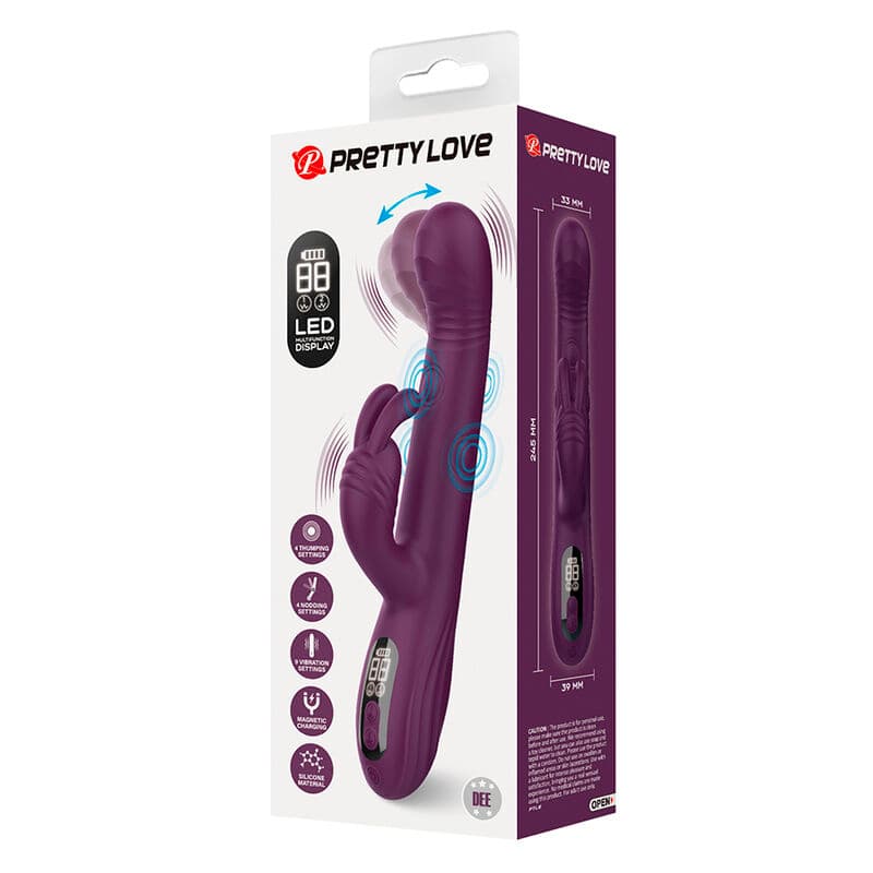 PRETTY LOVE - DEE MULTIFUNCTION RABBIT VIBRATOR OSCILLATING AND PERCUSSION PURPLE thumb 7