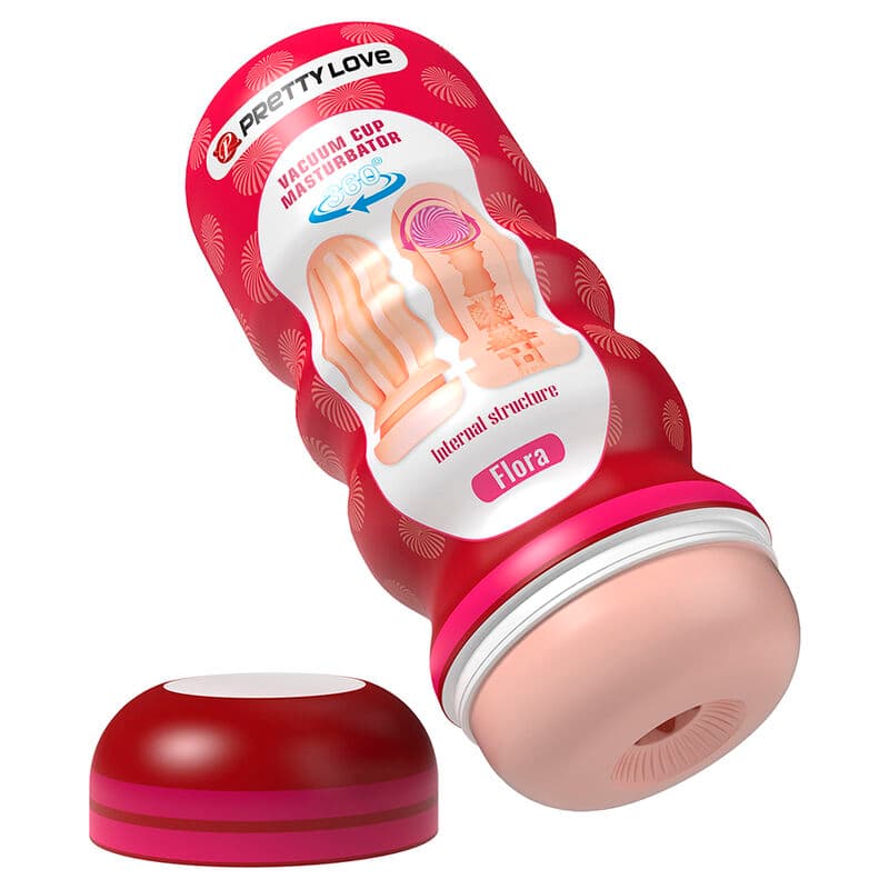 PRETTY LOVE - FLORA VAGINA MASTURBATOR WITH SUCTION CUP AND INTERNAL TEXTURES thumb 2
