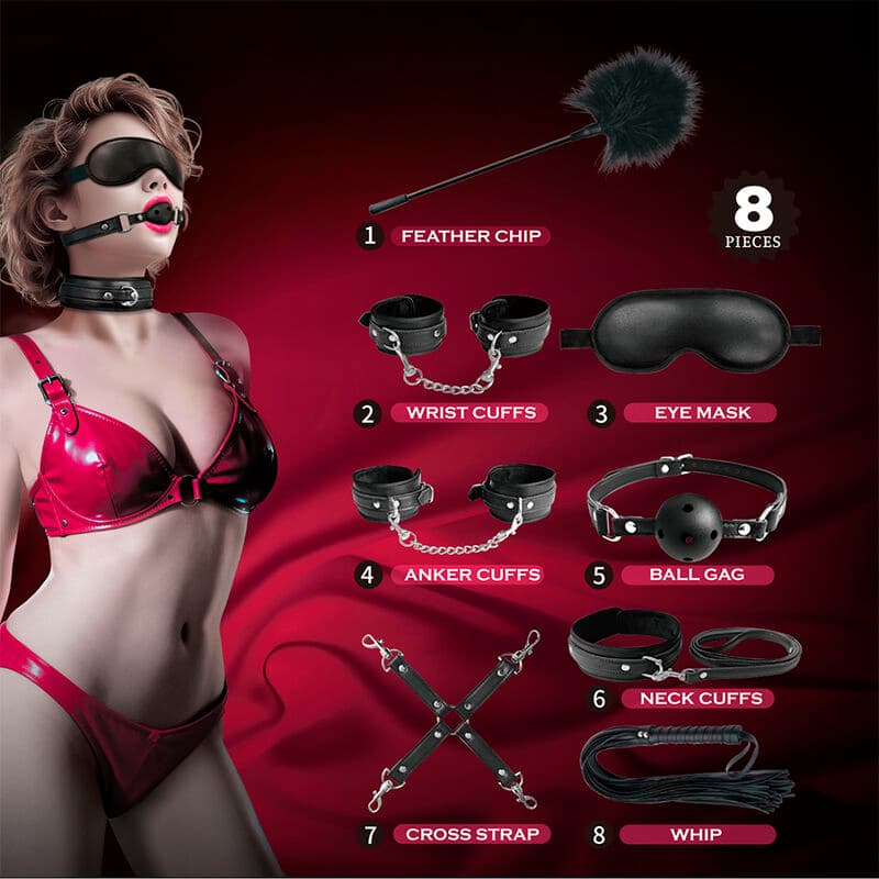 PRETTY LOVE - 8 PIECE BDSM KIT BLACK thumb 11