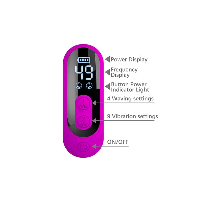 PRETTY LOVE - YALANDA RABBIT OSCILLATING VIBRATOR WITH LED DISPLAY PURPLE thumb 9