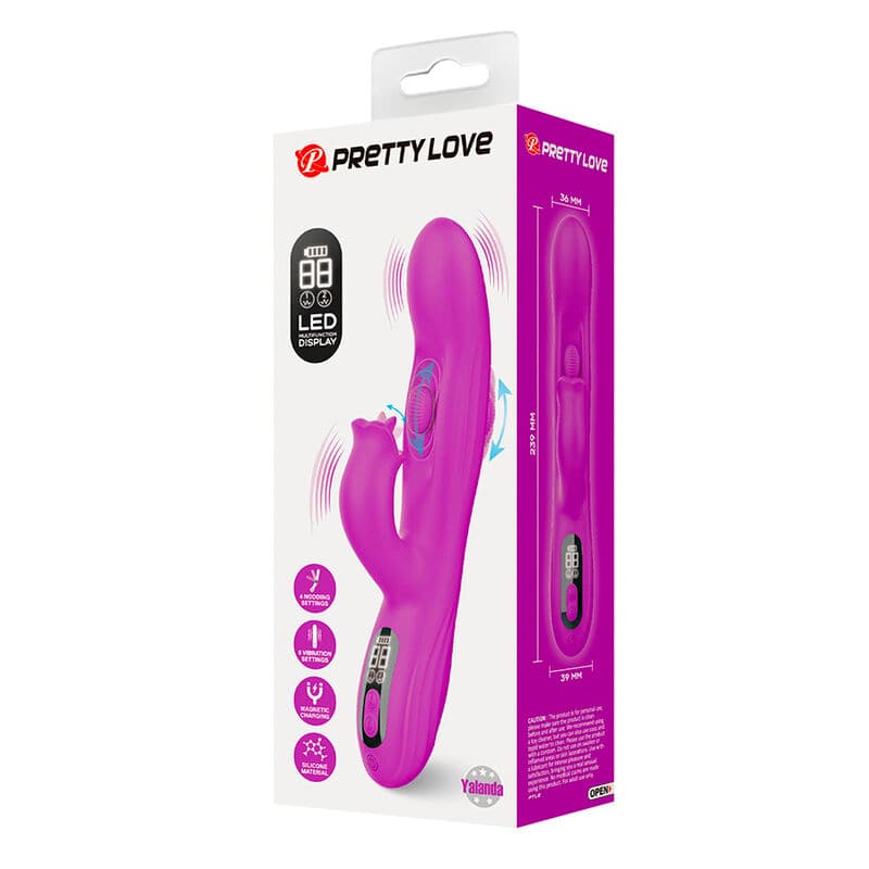 PRETTY LOVE - YALANDA RABBIT OSCILLATING VIBRATOR WITH LED DISPLAY PURPLE thumb 11