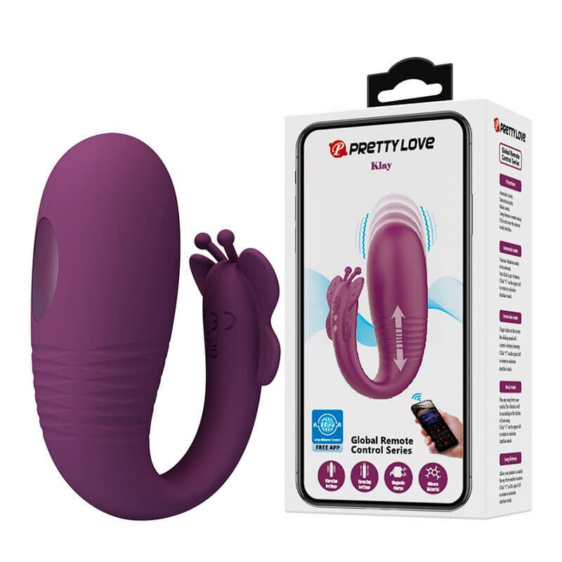 PRETTY LOVE - KLAY THRUSTING EGG VIBRATOR APP CONTROL PURPLE thumb 2