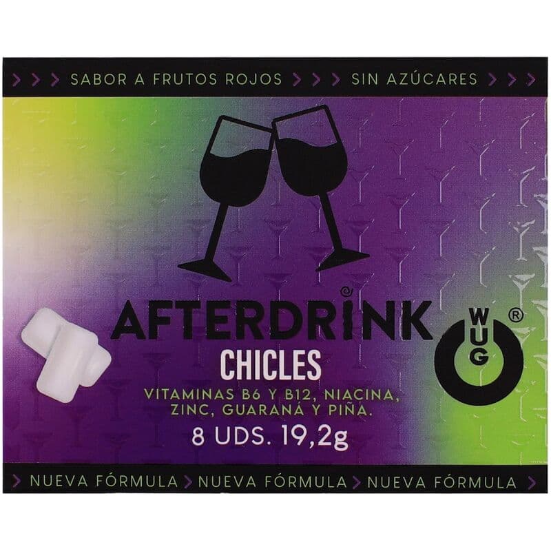 WUG After Drink – The functional chewing gum that helps you regain energy after a night out. BLISTER OF 8 UNITS