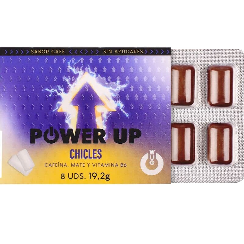 WUG Power Up - Energy Chewing Gum for Concentration and Endurance BLISTER 8 UNITS thumb 2