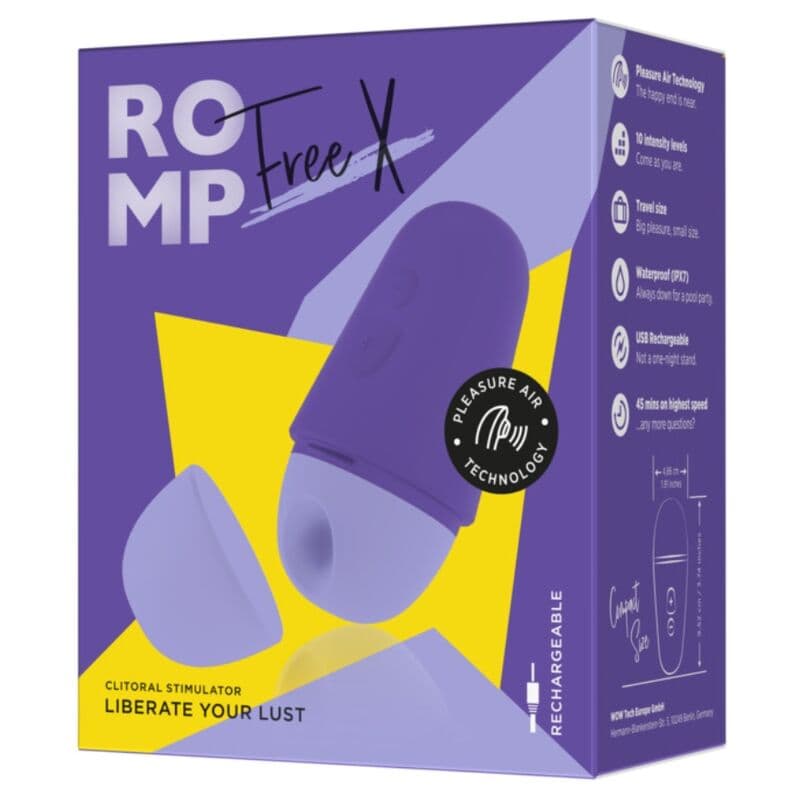ROMP - FREE X CLITORAL STIMULATOR WITH LID 10 LEVELS RECHARGEABLE PURPLE thumb 10