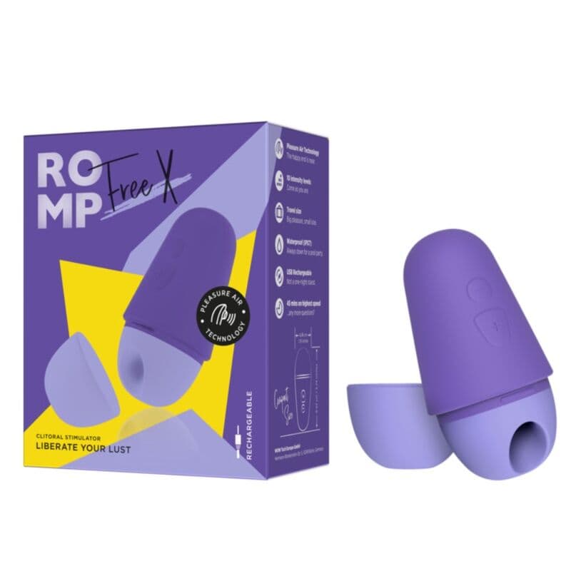 ROMP - FREE X CLITORAL STIMULATOR WITH LID 10 LEVELS RECHARGEABLE PURPLE thumb 9