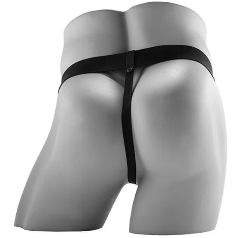 FETISH FANTASY SERIES - REALISTIC VIBRATING HOLLOW STRAP ON WITH BALLS 17.8 CM thumb 4
