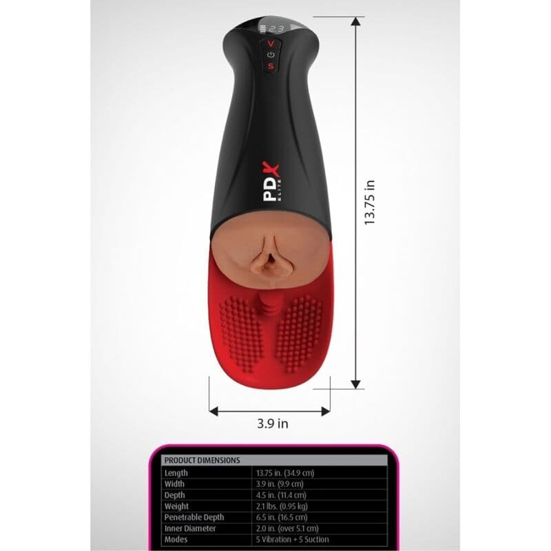 PDX ELITE - FAP-O-MATIC PRO XL AUTOMATIC VIBRATING STROKER BROWN 34.9 CM thumb 5