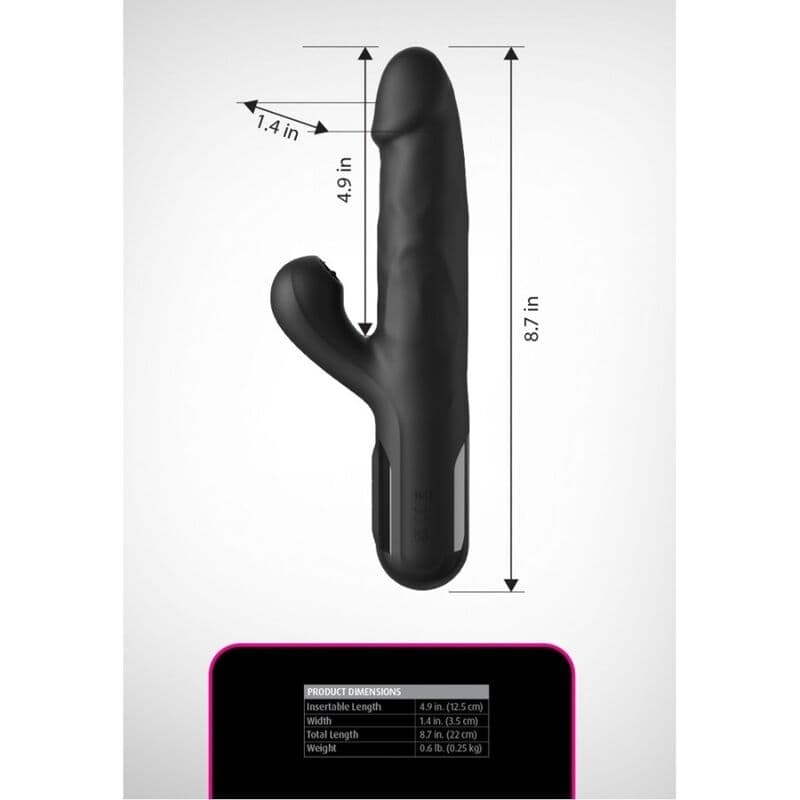 FETISH FANTASY SERIES - SONIX SILICONE THRUSTER RABBIT VIBRATOR BLACK thumb 6