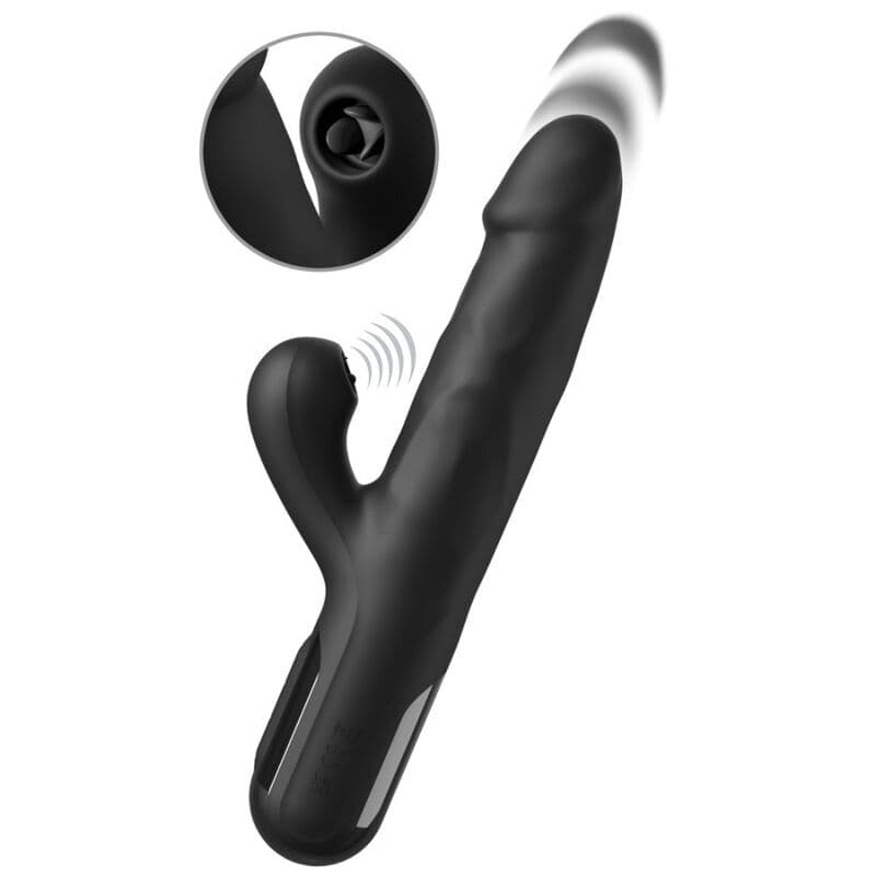 FETISH FANTASY SERIES - SONIX SILICONE THRUSTER RABBIT VIBRATOR BLACK thumb 2