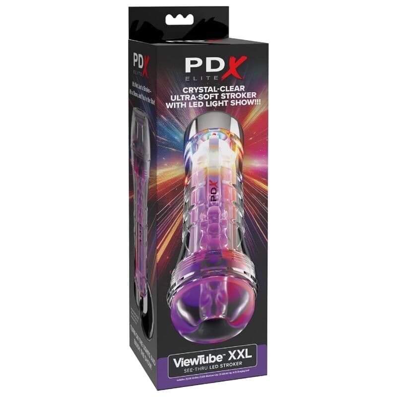 PDX ELITE - VIEWTUBE XXL LED TRANSPARENT STROKER 27.3 CM thumb 5