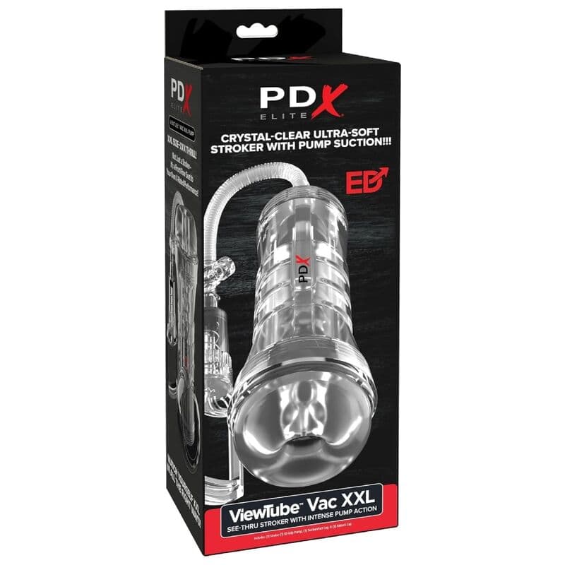 PDX ELITE - VIEWTUBE VAC XXL TRANSPARENT STROKER WITH SUCTION PUMP 27.3 CM thumb 6