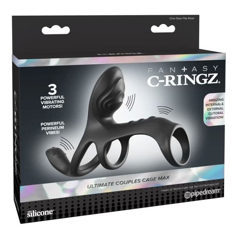 FANTASY C-RINGZ - ULTIMATE COUPLES CAGE MAX VIBRATING COCK RING 19.5 CM thumb 5