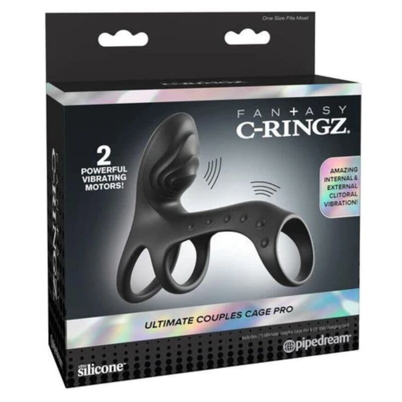 FANTASY C-RINGZ - ULTIMATE COUPLES CAGE PRO VIBRATING COCK RING 19.5 CM thumb 5