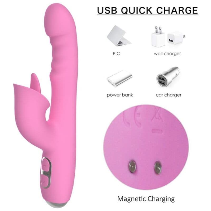 NALONE - T-MAY RABBIT VIBRATOR WITH PUSH AND OSCILLATING MOTION thumb 8