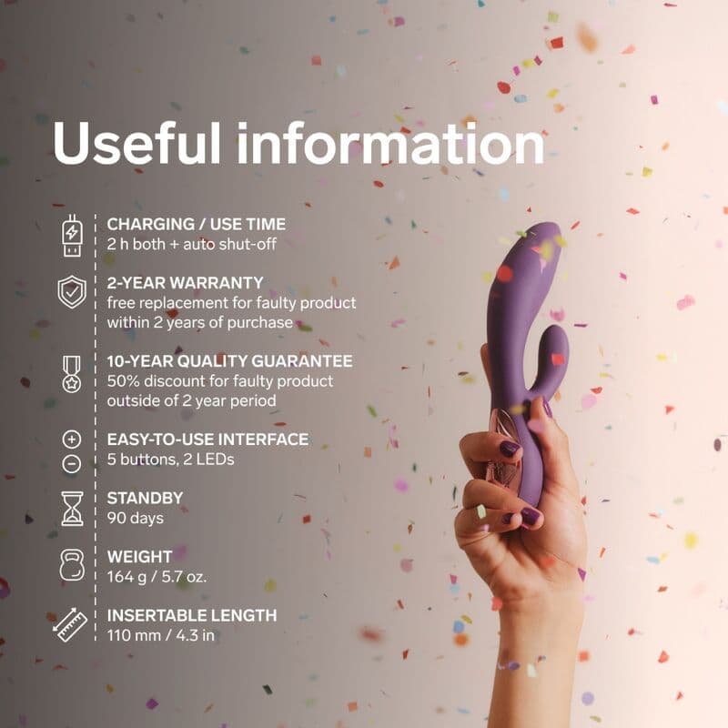 LELO - INA THRUST RABBIT THRUSTING VIBRATOR PURPLE thumb 9