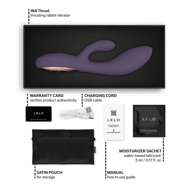 LELO - INA THRUST RABBIT THRUSTING VIBRATOR PURPLE thumb 10