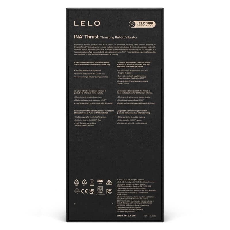 LELO - INA THRUST RABBIT THRUSTING VIBRATOR BLACK thumb 12